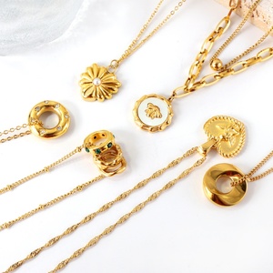 Envío Rápido con Descuento, Collar de Cadena de Acero Inoxidable con Colgante de Oro/Plata, Diseños de Joyería de Moda para Mujer - Product Image 3