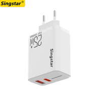 Chargeurs USB-C 25W QC 3.0 PD2.0 avec voyant bleu, adaptateurs d'alimentation rapide pour téléphones mobiles