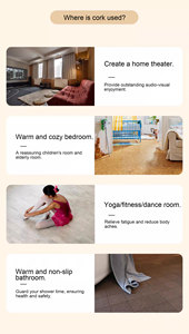 Planches de sol en liège à clipser imperméables, à emboîtement, avec <span class=keywords><strong>isolation</strong></span> acoustique élevée et antidérapantes pour salon - Product Image 5