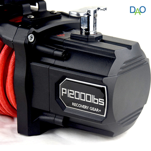 Treuil électrique haute vitesse 12000lbs 5.2 m/min tirant, double tension 12V/24V avec corde synthétique pour le sauvetage d'urgence - Product Image 3