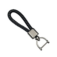 Vente chaude : Porte-clés de luxe pour voiture, style professionnel et mode, compact, en corde tressée à la main, avec mousqueton en alliage, léger et rotatif, forme fer à cheval