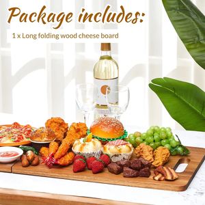 Tabla de cortar de madera de acacia maciza de 24x12 pulgadas, bandeja plegable para servir, para uso doméstico en la cocina - Product Image 3