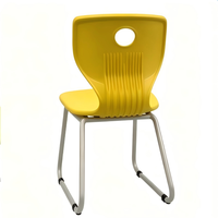 Chaise d'école ergonomique empilable moderne en plastique PP écologique avec dossier et structure métallique pour la maison, le bureau, l'université et la salle de classe