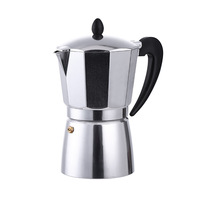 Cafetière Moka en aluminium argenté, style italien classique, octogonale, avec soupape de sécurité