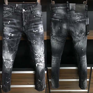 Vente en gros d'usine Jeans déchirés vintage délavés pour hommes Jeans épissés pour hommes Jeans tendance pour hommes - Product Image 3