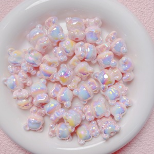 10 개 15x20mm 혼합 색상 곰 모양 구슬 귀여운 거미 곰 비즈 보석 및 열쇠 고리 공예품을위한 파스텔 아크릴 곰 매력 - Product Image 2
