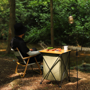 Armoire de rangement pliable pour le camping en plein air, en alliage d'aluminium, portable, multifonctionnelle, table-armoire - Product Image 1