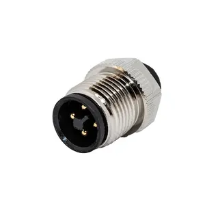 16A Current Unshielded M12 T Code Power Cable Connector 3p+e Male And Female