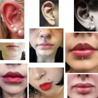 Lotus Piercings en Acier Chirurgical Inoxydable 316L pour Hélix, Rook, Daith, Cartilage, Labret, Barres, Fer à cheval, Septum et Piercing de nombril