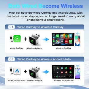 Adaptor Carplay nirkabel Mini 2 dalam 1, Adapter Carplay nirkabel Mini dan Draadloze Android Auto tipe c, kabel 2025 kecil USB untuk apple iphone mobil Ios 26 toyota - Product Image 2