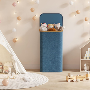 Panier à <span class=keywords><strong>linge</strong></span> de 100 L avec couvercle, paniers à <span class=keywords><strong>linge</strong></span> avec poignées en bambou et 1 sac amovible - Product Image 3
