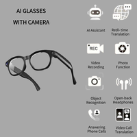 Lunettes Intelligentes d'Enregistrement Vidéo avec IA, Traduction en Temps Réel, Appels, Musique, Caméra 8MP, Reconnaissance d'Objets, Lunettes Intelligentes Portables avec Caméra