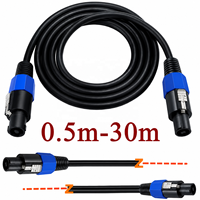 Cables Speakon Macho a Speakon Macho, Cable de Audio Profesional de Cobre de 3m, 5m, 30m con Bloqueo Giratorio para DJ y Altavoces