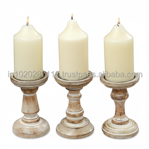 Portavelas de madera hecho a mano para decoración del hogar, centro de mesa, decoración de bodas, diseño rústico con acabado natural. - Product Image 1