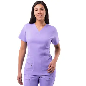 Wholesale Designs Newest Stretchy Breathable Hospital Uniform Scrubs Uniforms Sets Fashionable