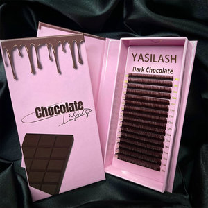 Private Label Lash Tray Color Lashes 0.03 0.05 <strong>0.07</strong> 0.10mm c <strong>d</strong> Cc Dd <strong>Curl</strong> Individual Eyelash Extensions Brown Eyelash Extensions - Product Image 4