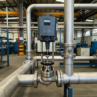 Corps de vanne de régulation à actionneur électrique linéaire en acier inoxydable CF8 A351, joints PTFE, GRAPHITE, extrémités à brides pour eau, huile, gaz