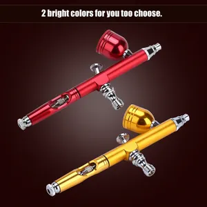Nail Art Spray Gun 2 Colors 0.3mm Gravity Feed Airbrush Gun Spray Gun Art Tattoo <b>Paint</b> Nail <b>Cake</b> Decoration Tools Airbrush Gun - Product Image 4