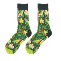 WUYANG FACTORY Floral Verre Maille Soie Version Chaussettes Femmes Fruits Motif Cristal Moyen Tube Chaussettes D'été