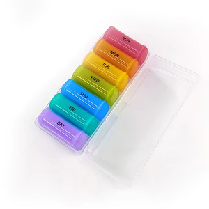 กล่องยา 14 ช่อง สีสันสดใส จัดเก็บยาได้ 7 วัน ปิดสนิทด้วยตัวล็อค AM/PM ขายดี - Product Image 1