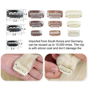 100% Extensiones de cabello con clip sin costuras Kinky Straight Curly Light Yaki 12A Grado Remy Cabello humano natural - Product Image 5