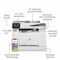 Imprimante laser couleur multifonction HP Color LaserJet Pro MFP M283fdw M283cdw M283, 95% neuve, avec Wi-Fi double bande, fonction copieur, scanner et fax, compatible Workgroup
