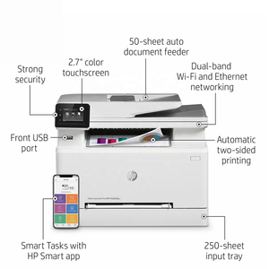 Imprimante <span class=keywords><strong>laser</strong></span> <span class=keywords><strong>couleur</strong></span> <span class=keywords><strong>multifonction</strong></span> <span class=keywords><strong>HP</strong></span> Color LaserJet Pro MFP M283fdw M283cdw M283, 95% neuve, avec Wi-Fi double bande, fonction copieur, scanner et fax, compatible Workgroup - Product Image 4