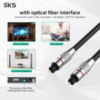 Cable de Audio Óptico TOSLINK Premium, Conector Chapado en Oro, Sin Pérdida de Señal, Libre de Interferencia EMI RFI, para Barra de Sonido de Cine en Casa