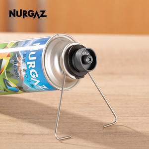 NURGAZ Estufa de gas portátil con soporte para cartuchos de acero inoxidable y soporte estable para uso en exteriores y camping - Product Image 3