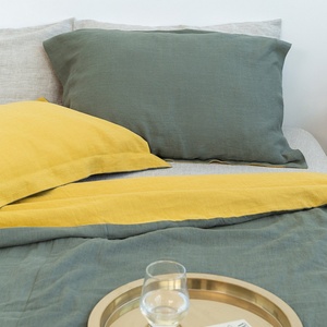 Hot Sale Luxury Pure Linen Duvet Bedding Set Queen/<b>King</b> Custom <b>Size</b> with AB Side Colors Printed Pattern Quality Grade Pillowcase - Product Image 3