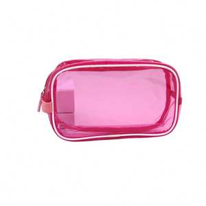 Free Sample Wholesale Custom Women Color Contrast Transparent Cosmetic <b>Bag</b> <b>Travel</b> Storage PVC Waterproof Clear <b>Makeup</b> <b>Bag</b> - Product Image 1