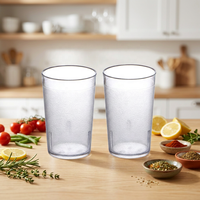 Gobelet à eau classique en plastique réutilisable de 8 oz, texturé, antidérapant, de qualité alimentaire, écologique, sans BPA, pour restaurant