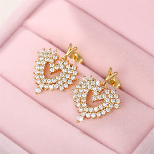 Orecchini Pendenti a Cuore Scintillante per Donne, Orecchini Pendenti con Effetto Pavé, Gioielli di Moda per Uso Quotidiano e Feste - Product Image 6