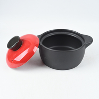 Vente en gros de casseroles en céramique avec logo personnalisé pour la cuisine avec poignée et couvercle