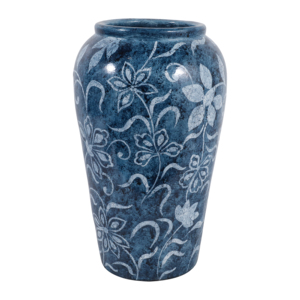 Vaso Alto in Terracotta con Design Floreale per Arredamento Soggiorno, Elemento Decorativo Moderno da Tavolo - Product Image 1