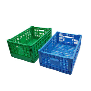 South China Plastic Folding <b>Crate</b> 560x410x225mm Green Blue Drop Resistant Durable Vegetable Fruit Turnover <b>Storage</b> - Product Image 2