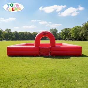 Piscine à <span class=keywords><strong>mousse</strong></span> gonflable rouge <span class=keywords><strong>de</strong></span> qualité commerciale avec entrée <span class=keywords><strong>en</strong></span> arche, portable, pour événements extérieurs et parcs d'attractions - Product Image 1