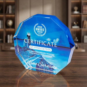 Trofeo de Cristal con Gráficos Impresos Digitalmente, Grabado Láser Duradero de 160x150mm, para Regalos de Ferias Comerciales y Obsequios de Agradecimiento - Product Image 2