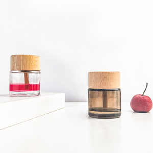50ml Aroma Reed <strong>Diffuser</strong> Glass Bottle With <strong>Wooden</strong> Lid - Product Image 2