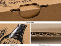 Boîtes d'expédition auto-érectables écologiques personnalisées pour bouteilles de vin et de bière, en carton ondulé biodégradable avec logo pour artisanat