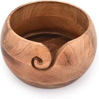 Grand support à fil en bois avec trous pour le tricot, avec boîte de marque et motif tourbillonnant, pour la fidélisation des clients