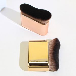 Custom Logo Kabuki Tanning Body Applicator Brush Synthetic Hair Plastic Handle Big Size Foundation Makeup Single Brush Face - Product Image 1