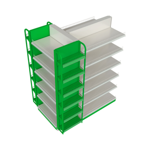 Top Selling Heavy Duty Metal Gondola Supermarket <b>Shelves</b> with <b>Wire</b> Guard Double Sided Aisle Rack for Grocery Store - Product Image 4