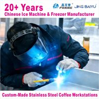 Table de travail commerciale en acier inoxydable CZT-17 pour cuisine, station de préparation de café, quatre portes, haute efficacité, usine chinoise
