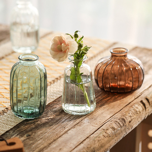 <span class=keywords><strong>Mini</strong></span> vase en verre transparent de couleur nordique, petit récipient à fleurs créatif et simple pour arrangement floral de table - Product Image 3