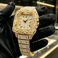 Montre de luxe pour homme, entièrement pavée de moissanite VVS, de haute qualité, design de créateur, automatique, mécanique, livraison directe disponible