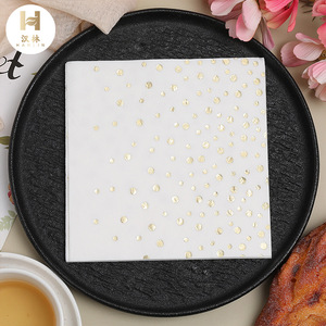 White Gold Dot Paper Napkins 33cm Disposable Party Tableware For Celebration Events - Product Image 5