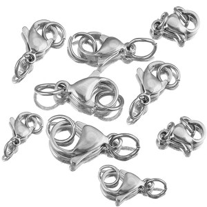 Keychain DIY <b>Necklace</b> <b>Chain</b> Bracelets Making 18K Gold Plated Stainless Steel Lobster Clasp Wholesale Jewelry Hooks - Product Image 2