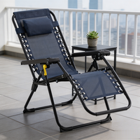 Fauteuil inclinable de jardin pliant de luxe en acier inoxydable, confortable et spacieux, à prix de gros, pour extérieur et hôtel, type zéro gravité