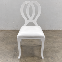 Chaise de banquet en cuir PU à double anneau en métal, dossier en forme de cœur, multicolore, pour mariage, événement, hôtel, vente en gros